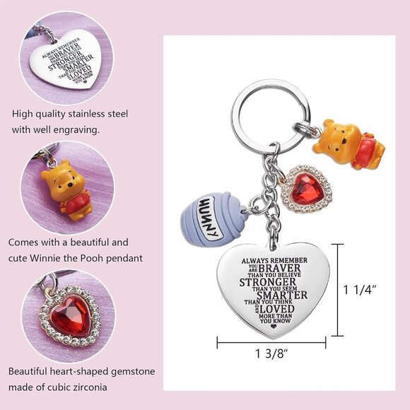 Inspirational Stainless Steel Keychain For Daughter and Friends Heart Gift - Picture 2 of 8